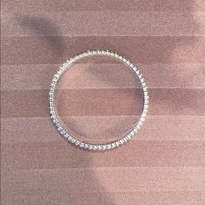 Bracelet, silver, with rhinestones!